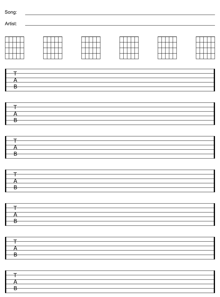 printable guitar tab sheets